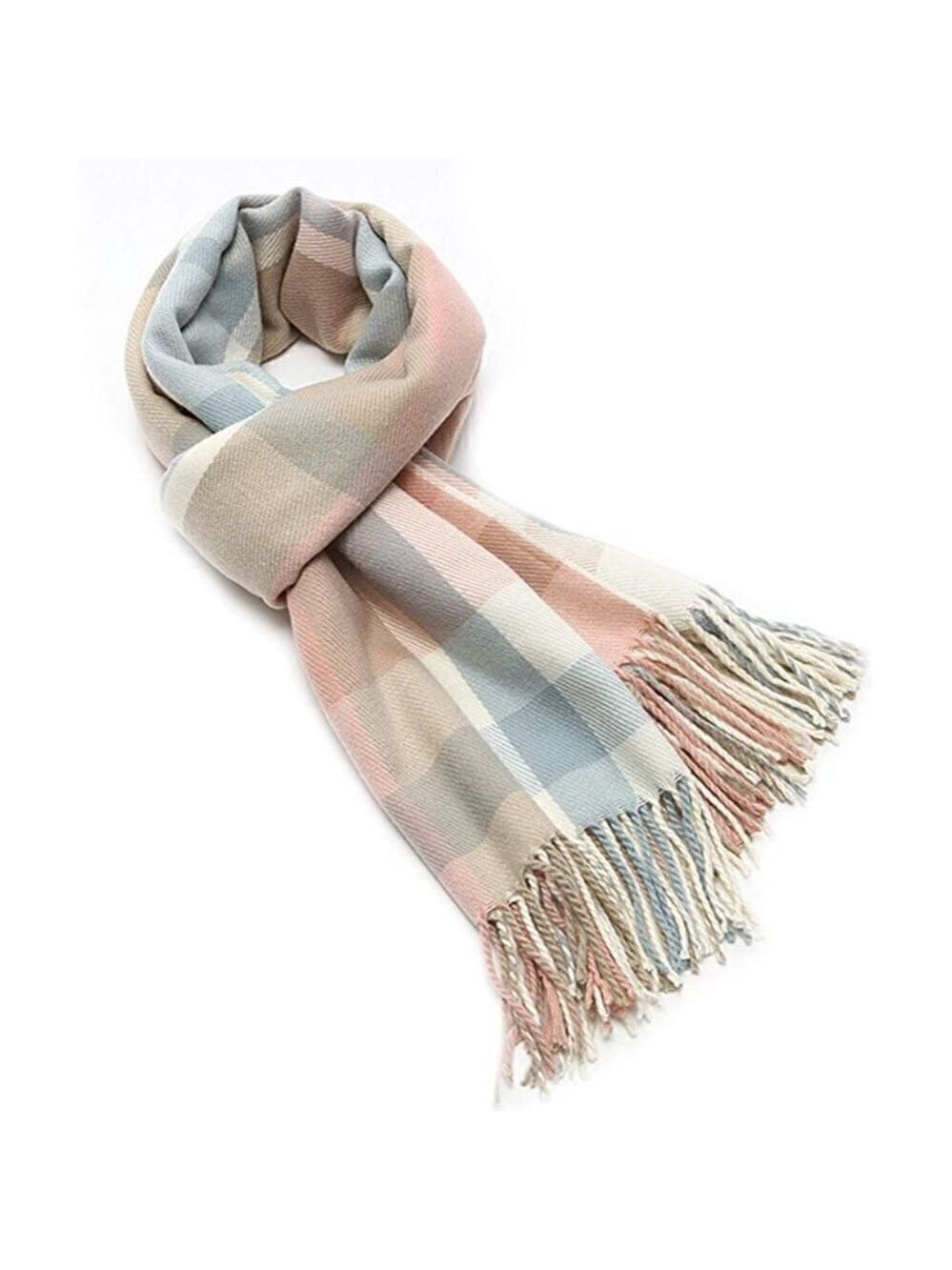 LONG Plaid Blanket Chunky Oversized Winter/Fall Warm Scarf Wrap Shawl NWT - Picture 4 of 7